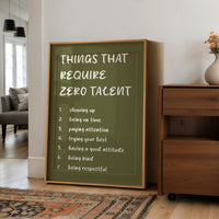 Things That Require Zero Talent, Olive Marker
