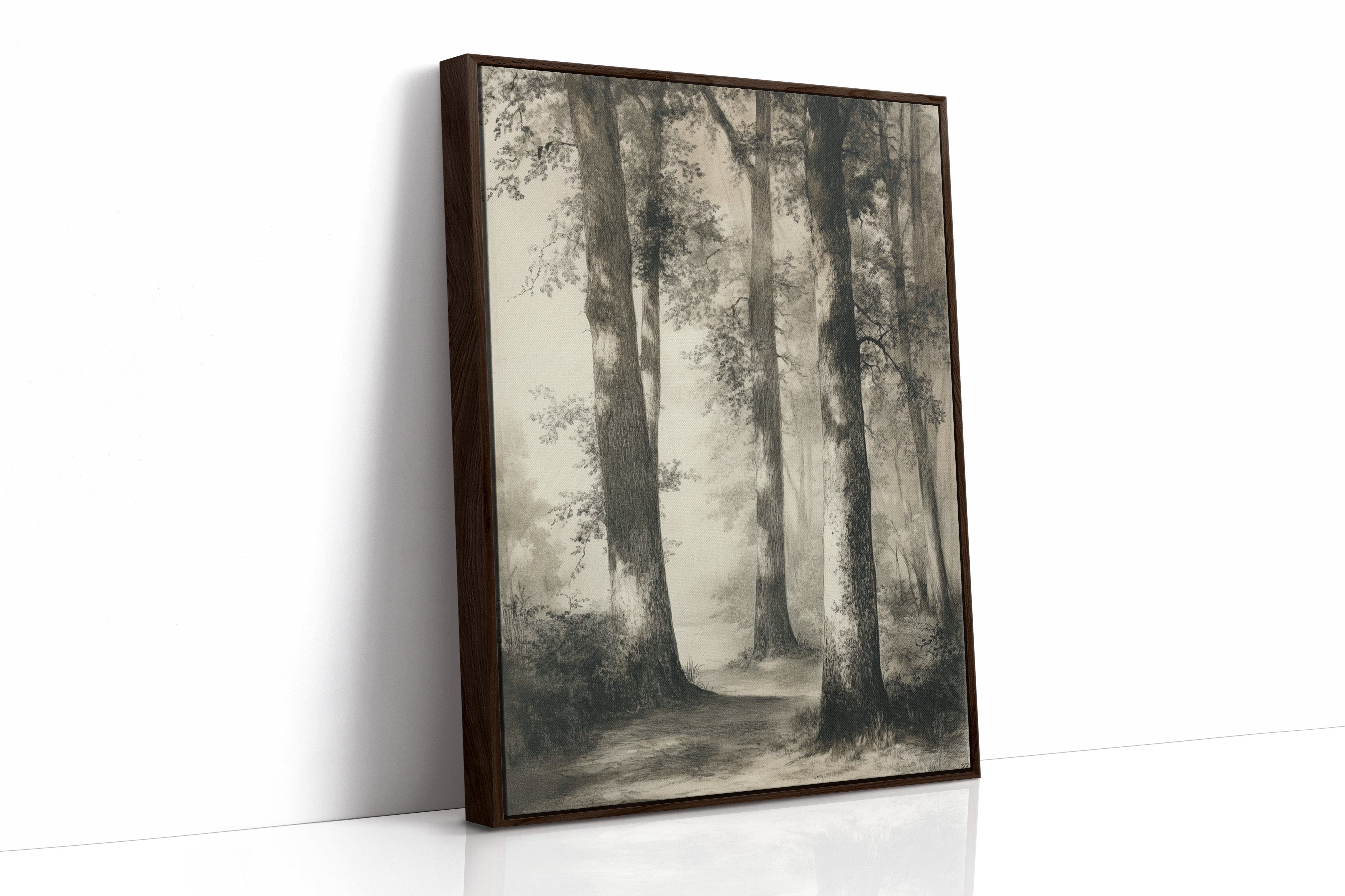 AL0052 - Premium Art Print - Brown Framed Canvas image 1