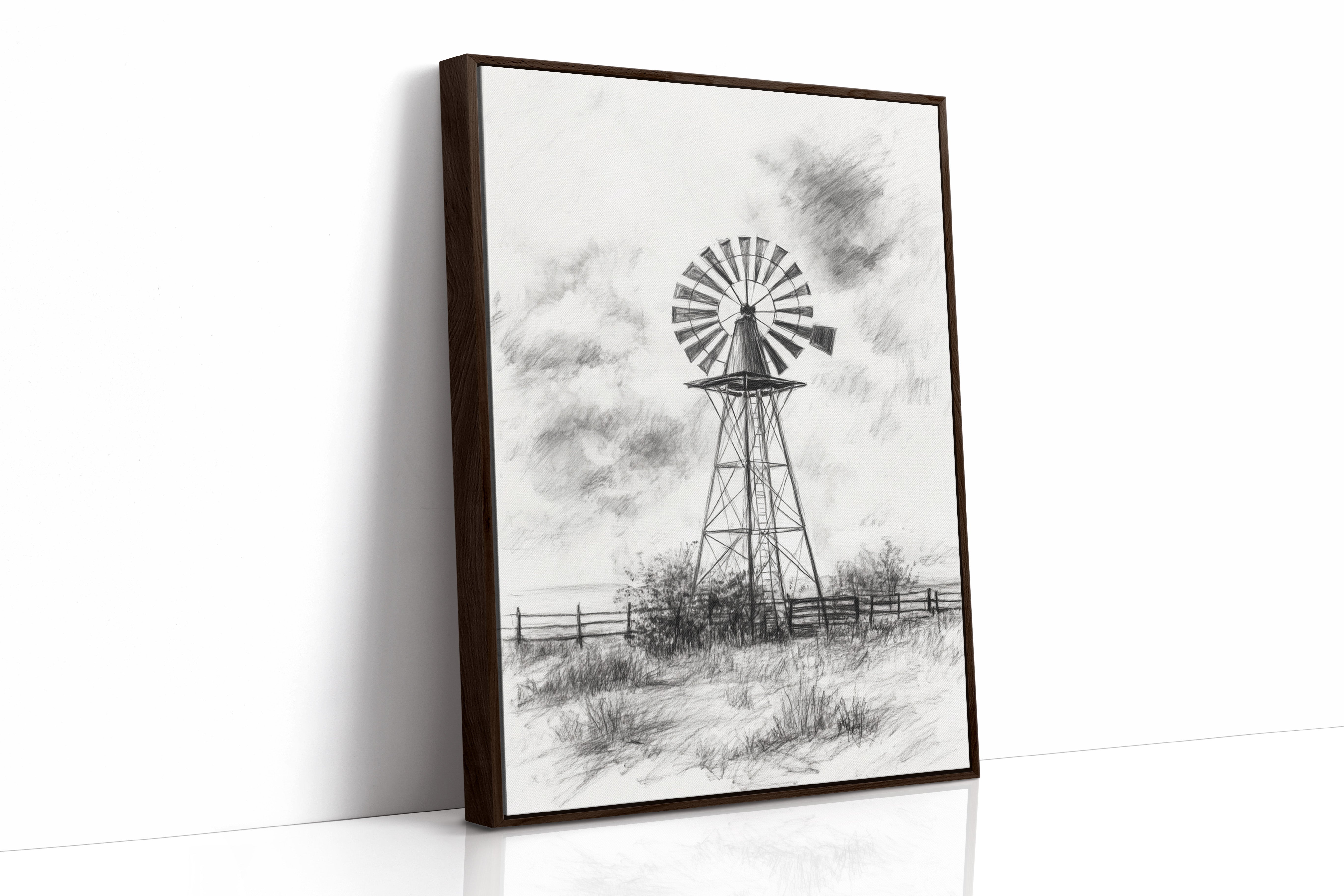 AL0076 - Premium Art Print - Brown Framed Canvas image 1