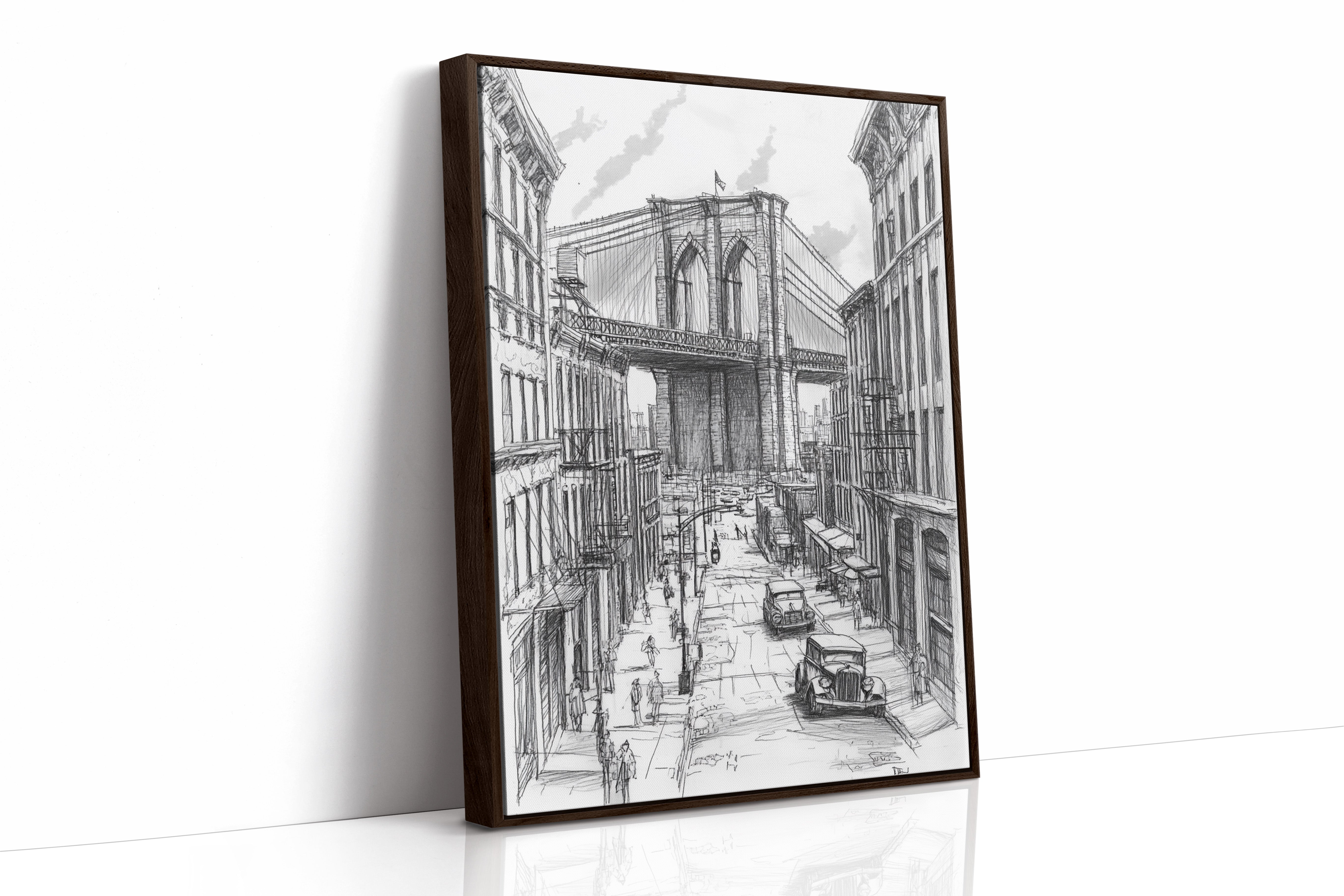 AL0087 - Premium Art Print - Brown Framed Canvas image 1