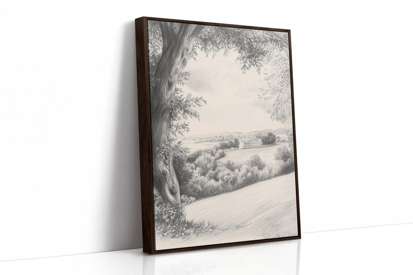 AL0089 - Premium Art Print - Brown Framed Canvas image 1