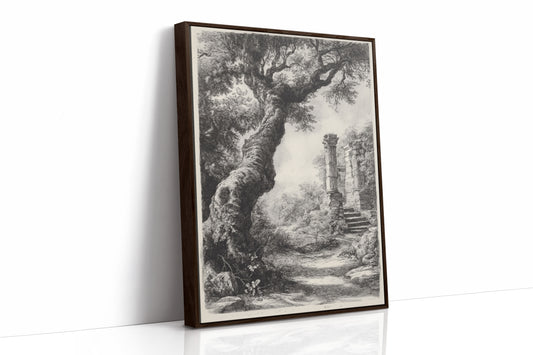 AL0092 - Premium Art Print - Brown Framed Canvas image 1