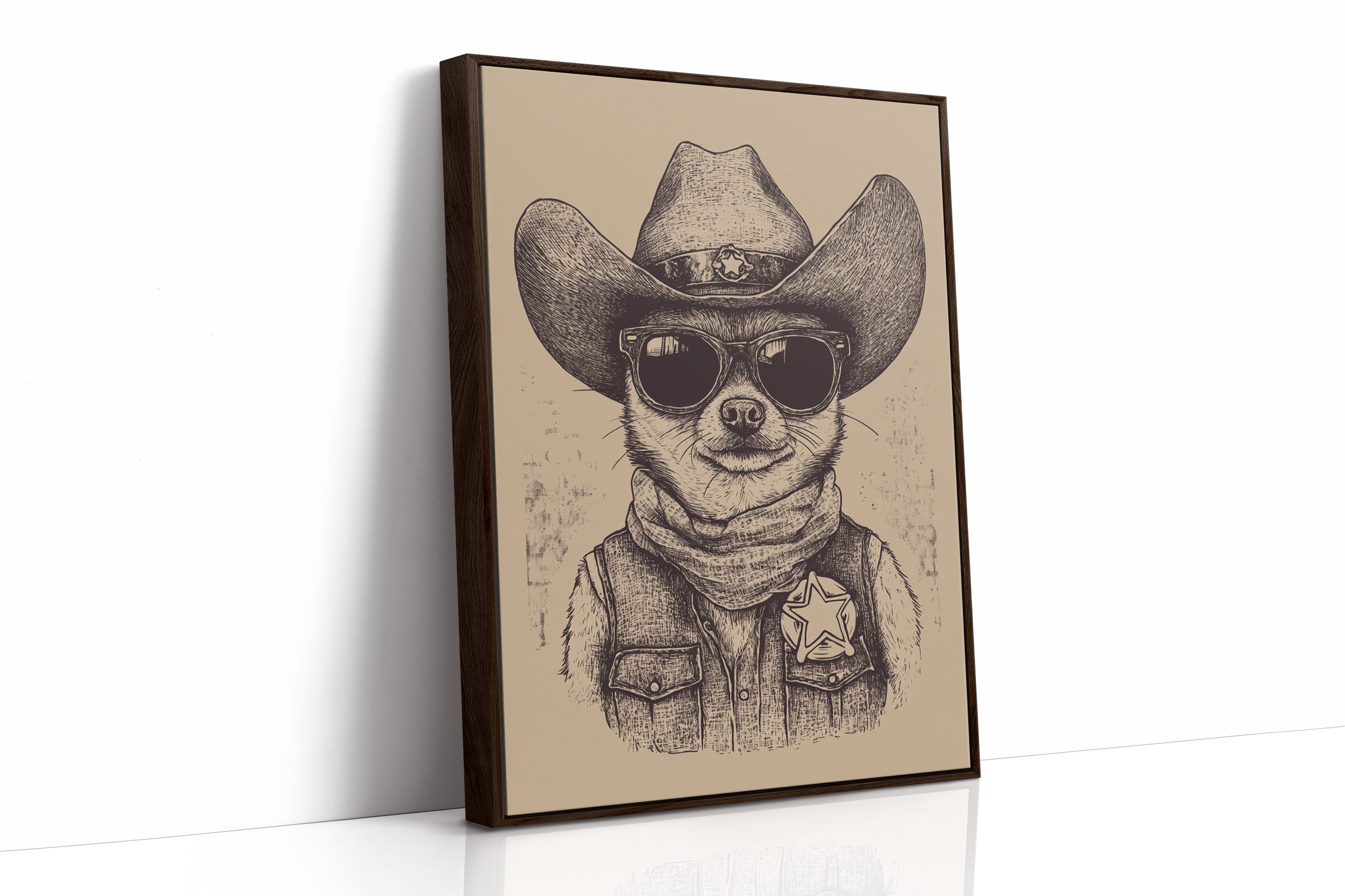AL0737 - Premium Art Print - Brown Framed Canvas image 1