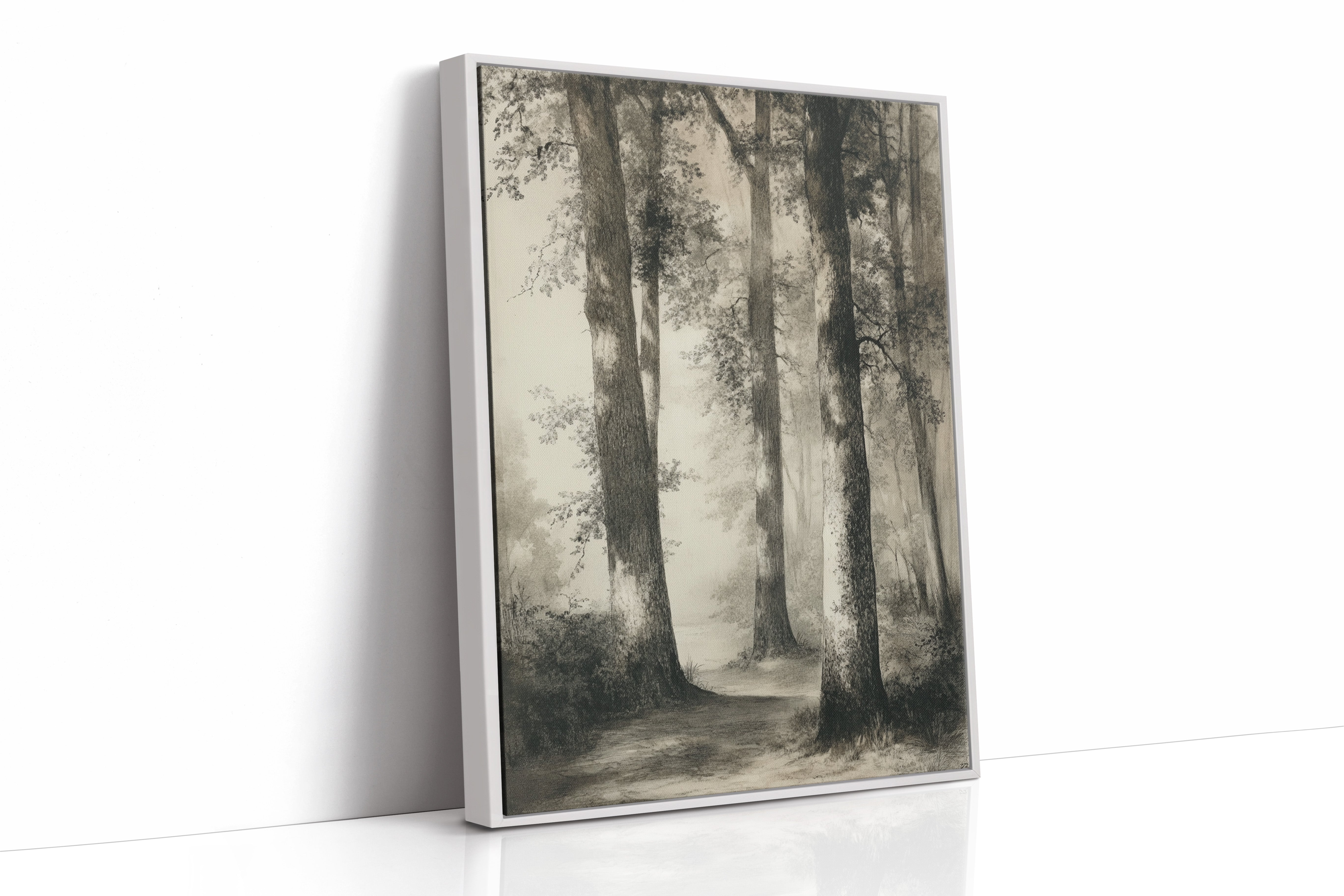 AL0052 - Premium Art Print - White Framed Canvas image 1
