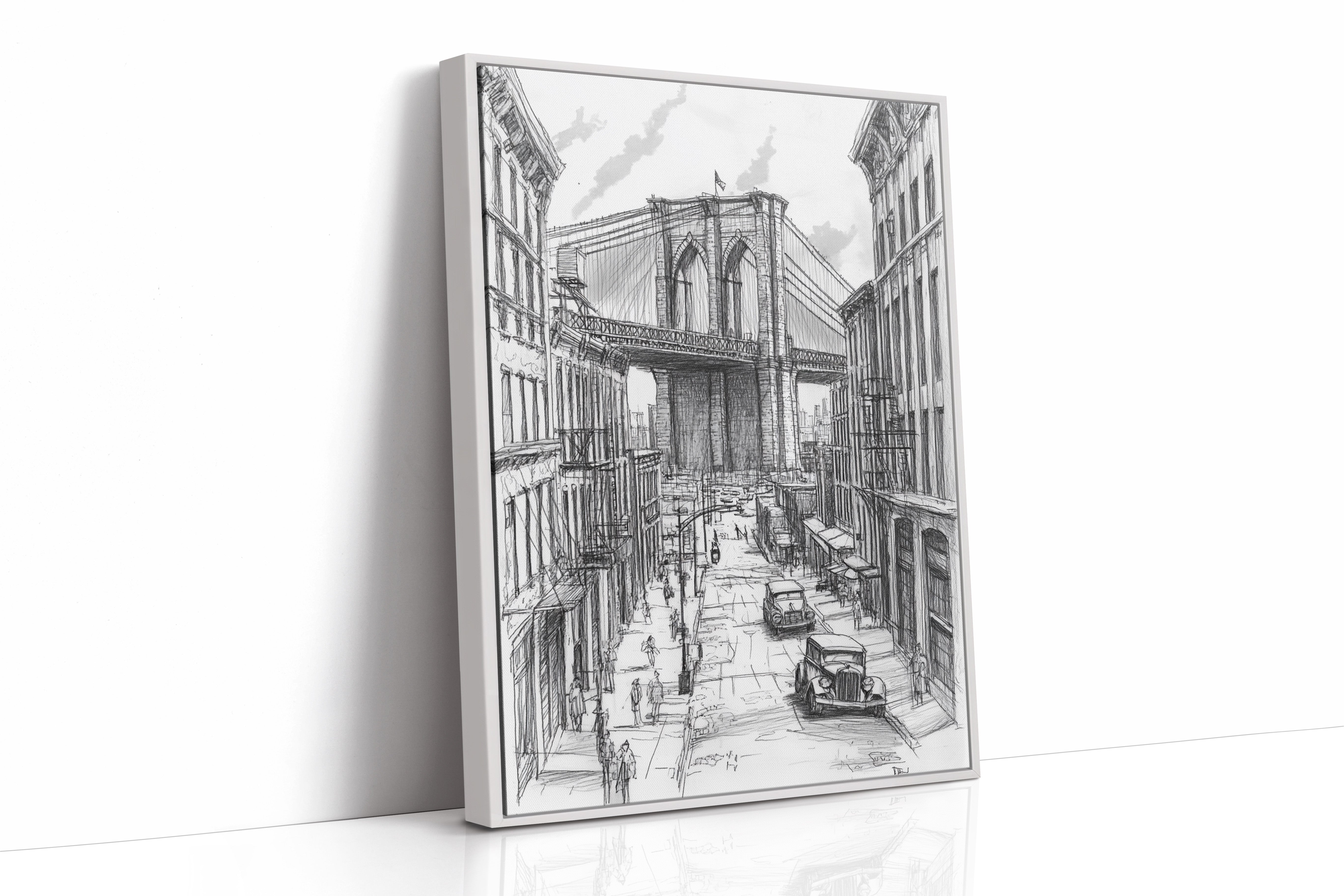 AL0087 - Premium Art Print - White Framed Canvas image 1