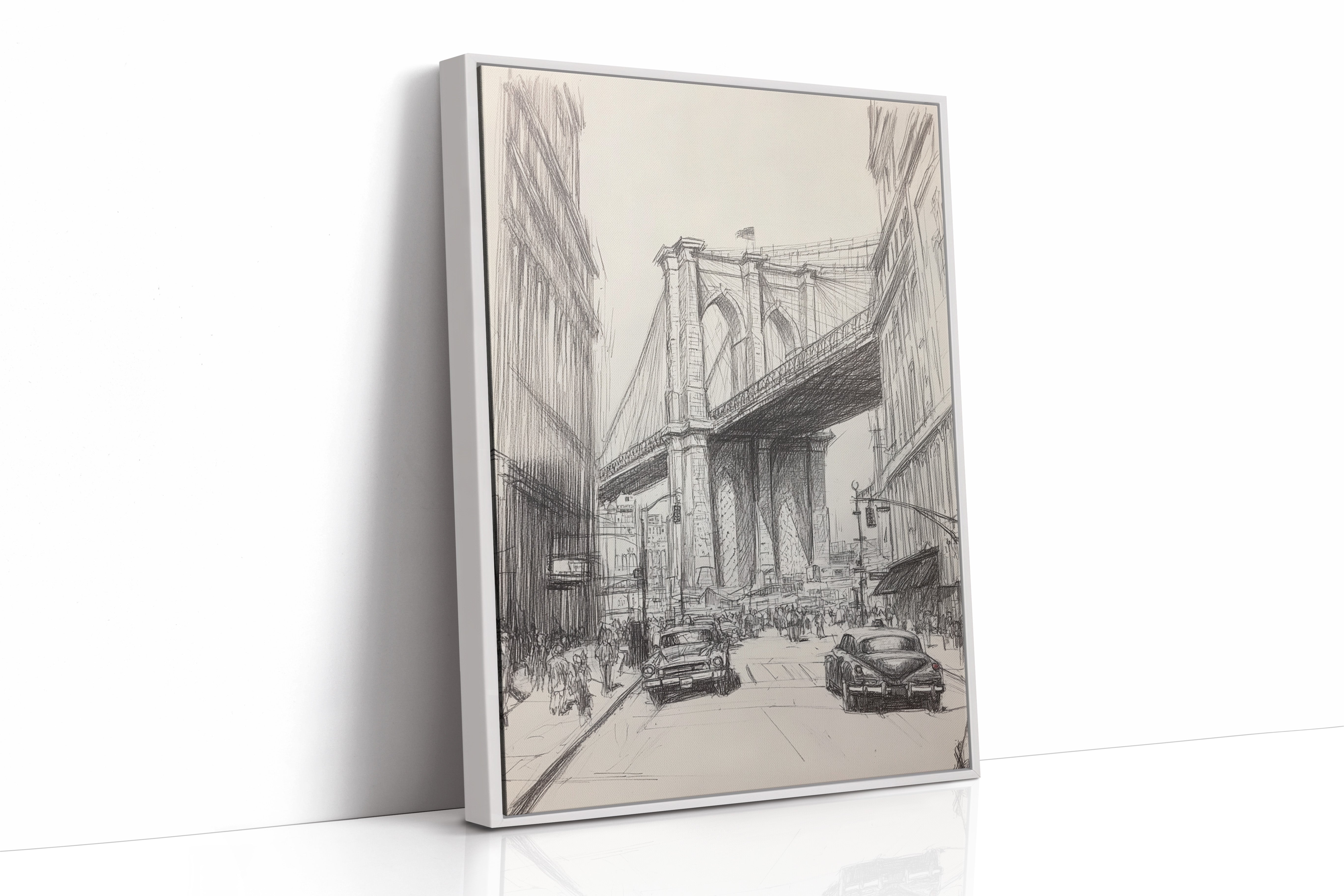 AL0088 - Premium Art Print - White Framed Canvas image 1