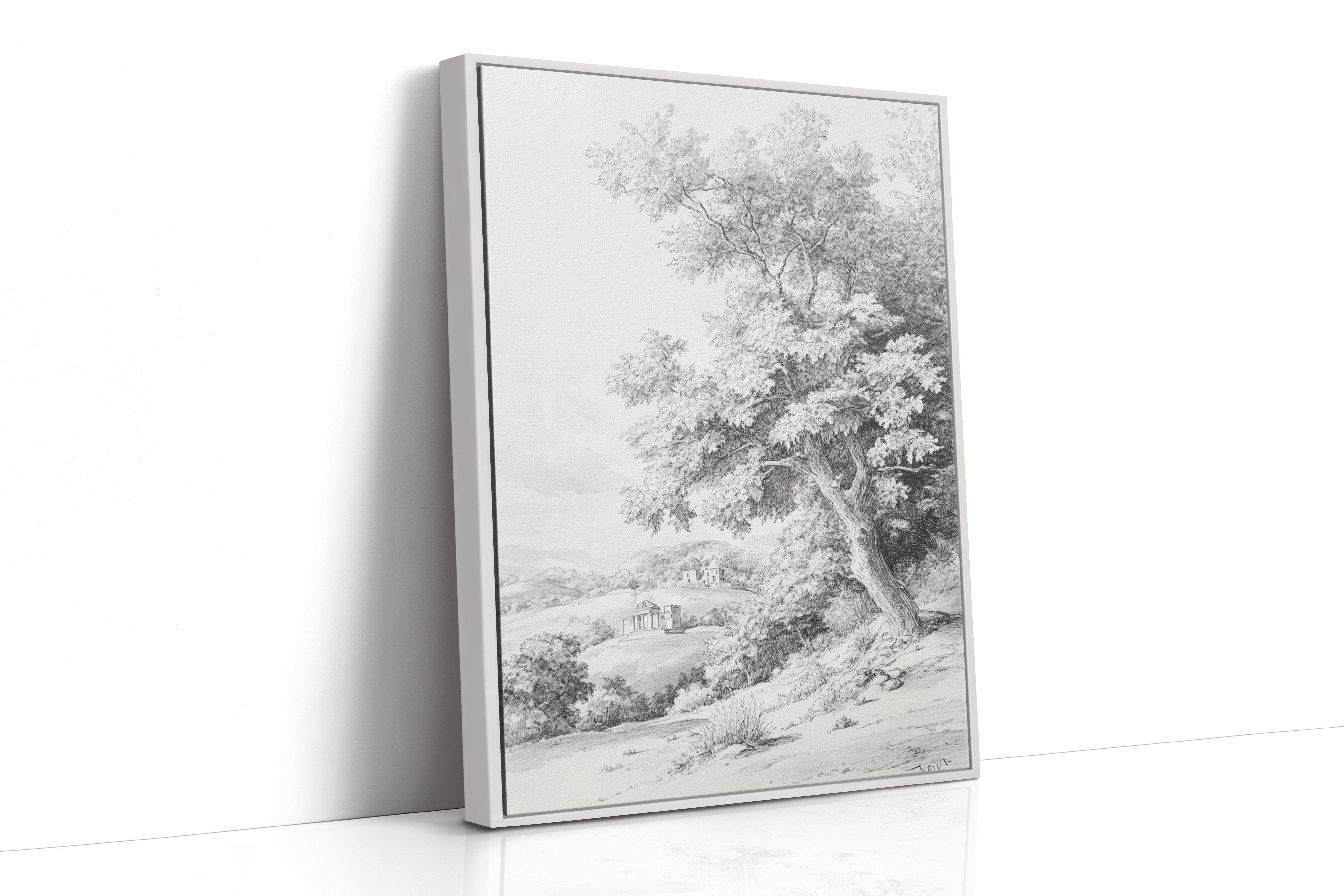 AL0090 - Premium Art Print - White Framed Canvas image 1