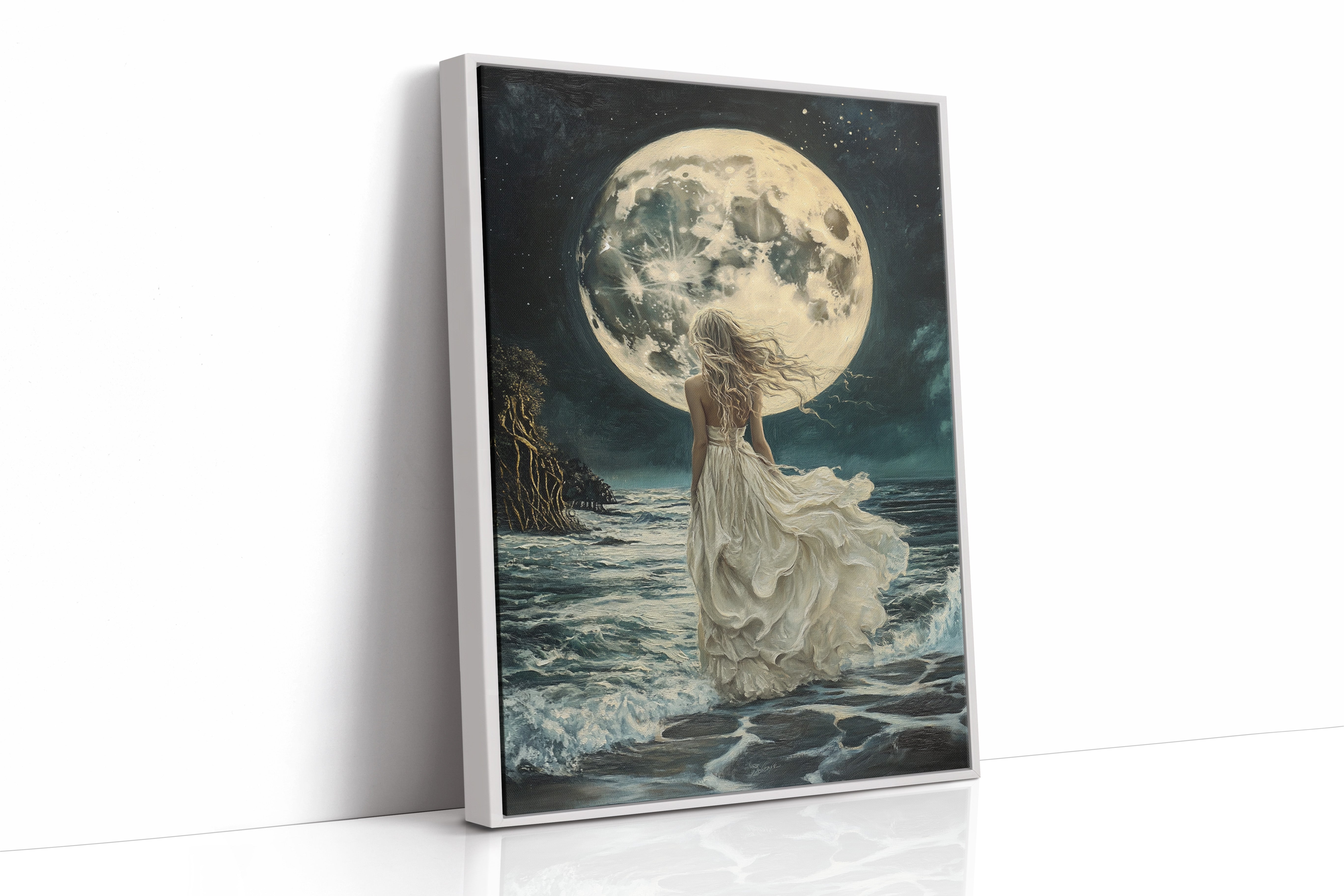 AL0121 - Premium Art Print - White Framed Canvas image 1
