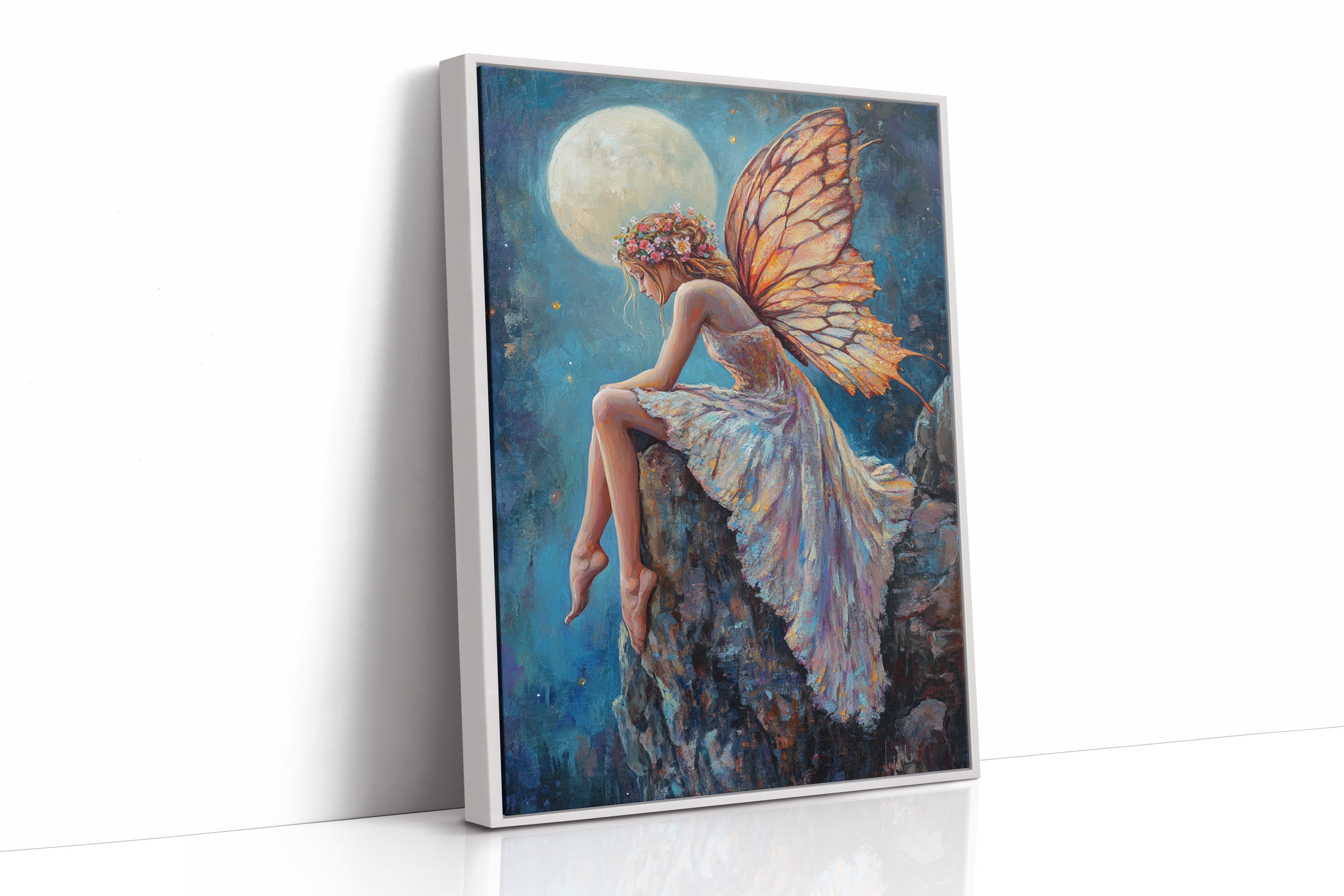 AL0135 - Premium Art Print - White Framed Canvas image 1
