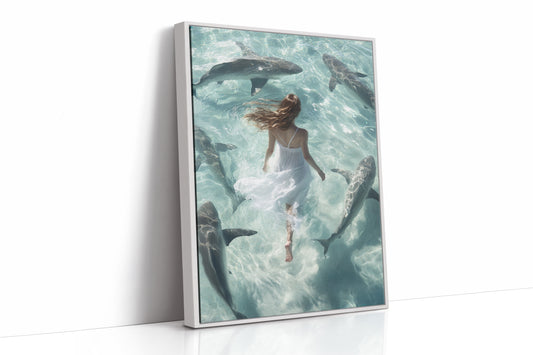 AL0307 - Premium Art Print - White Framed Canvas image 1
