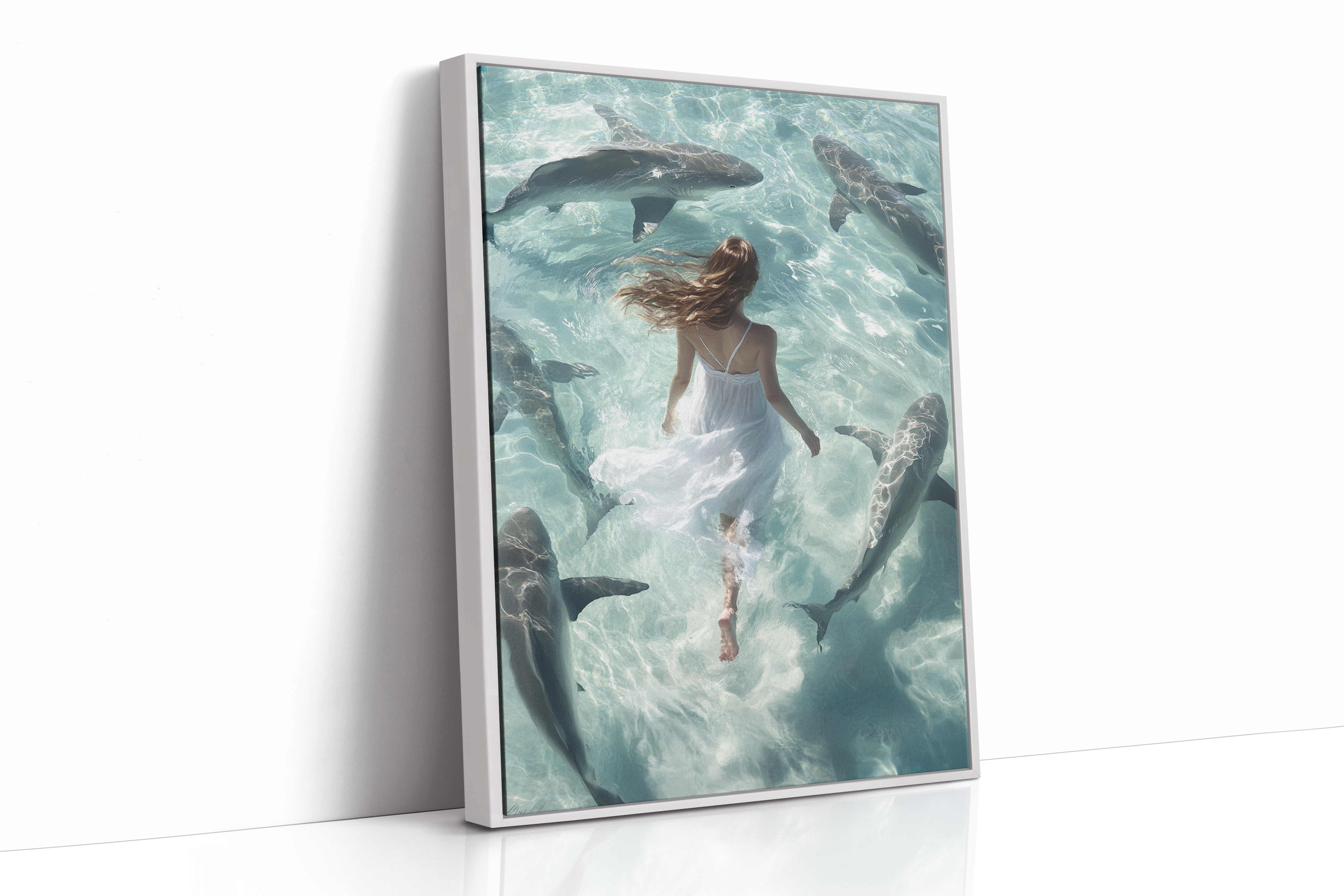 AL0307 - Premium Art Print - White Framed Canvas image 1