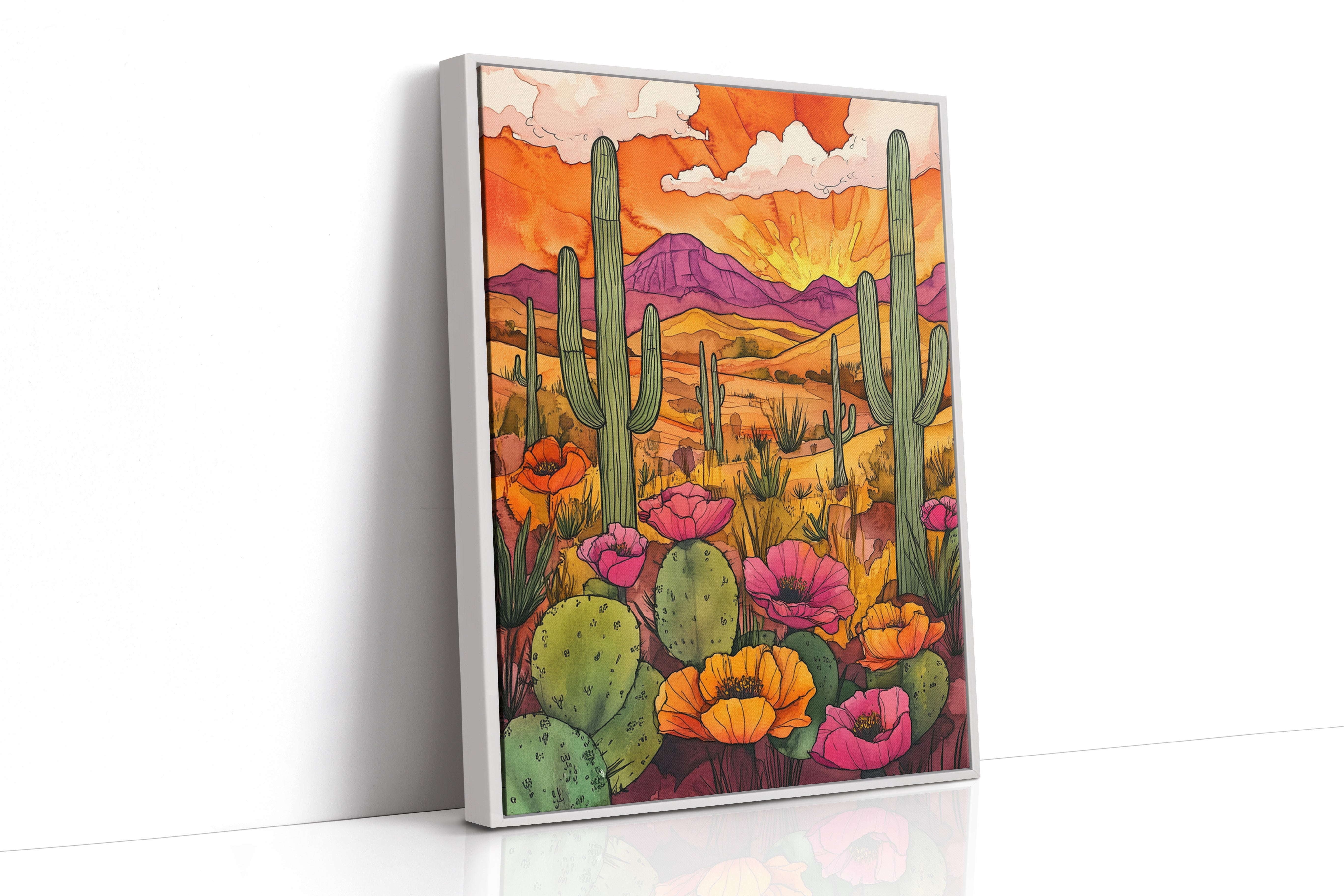 AL0778 - Premium Art Print - White Framed Canvas image 1