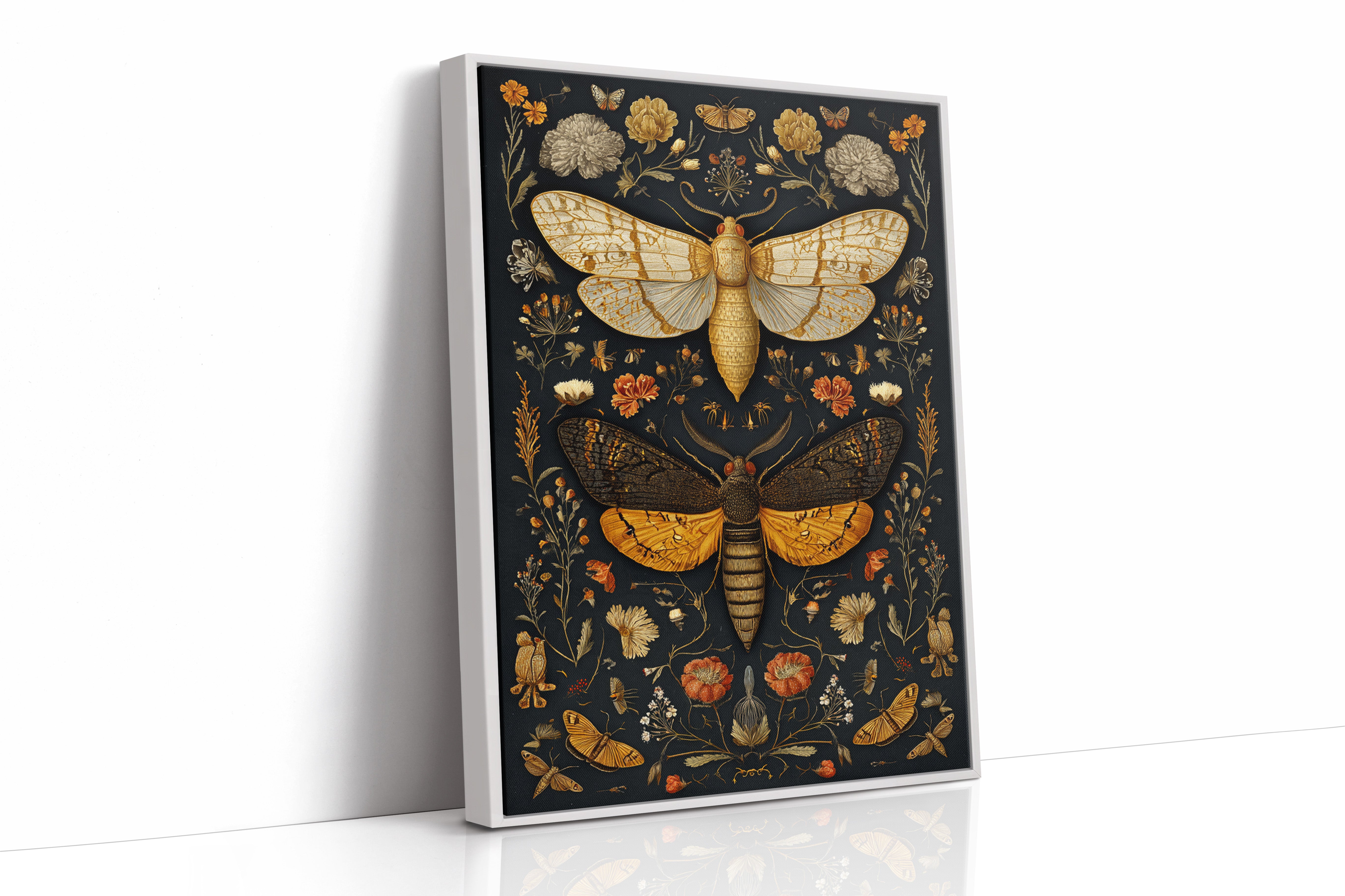 JK1374 - Premium Art Print - White Framed Canvas image 1
