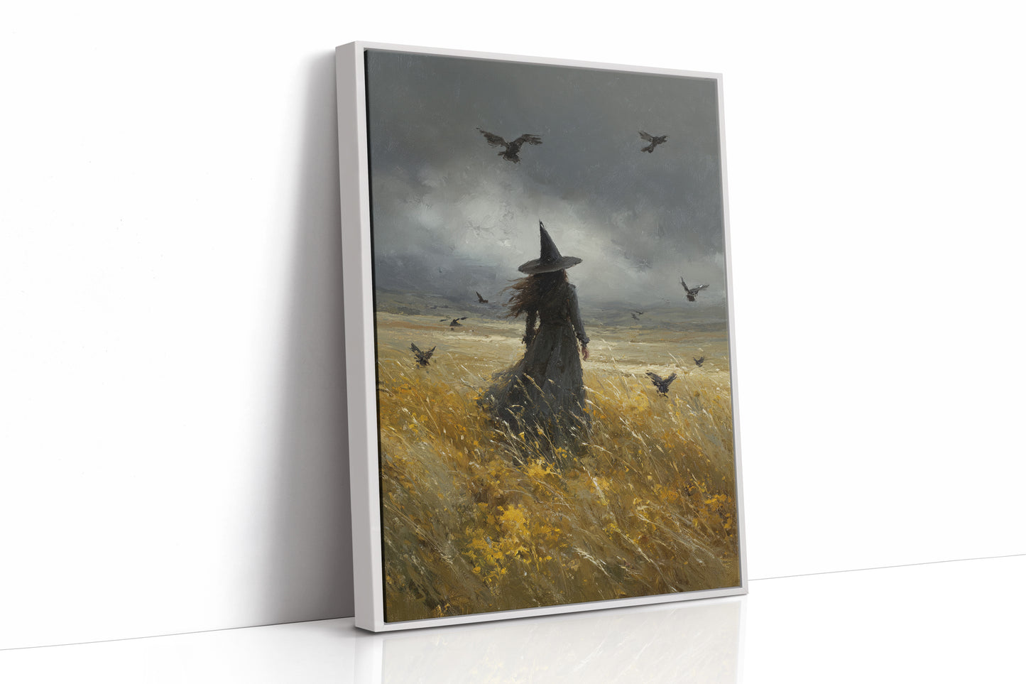 JK1377 - Premium Art Print - White Framed Canvas image 1
