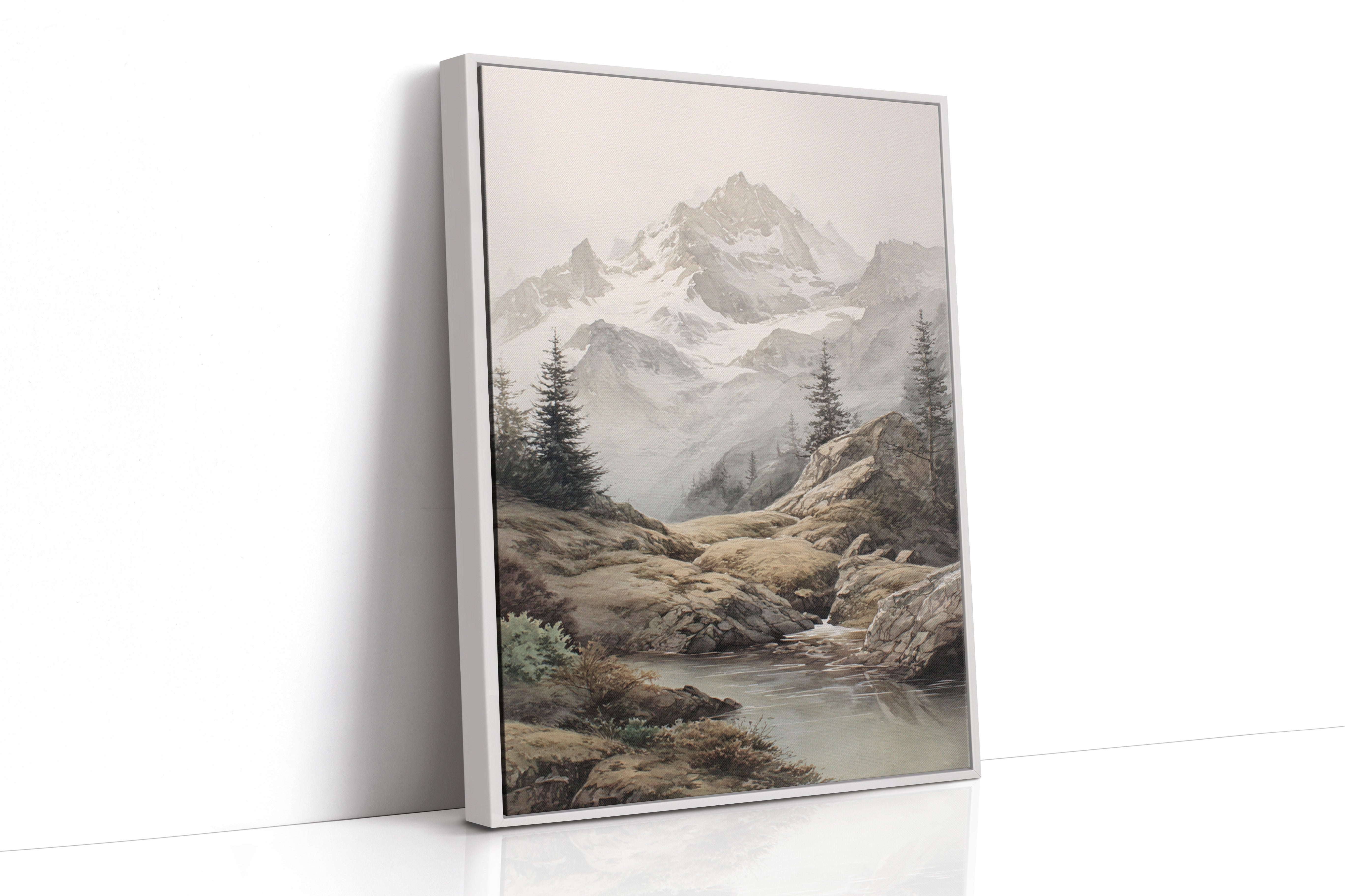 AL1839 - Premium Art Print - White Framed Canvas image 1